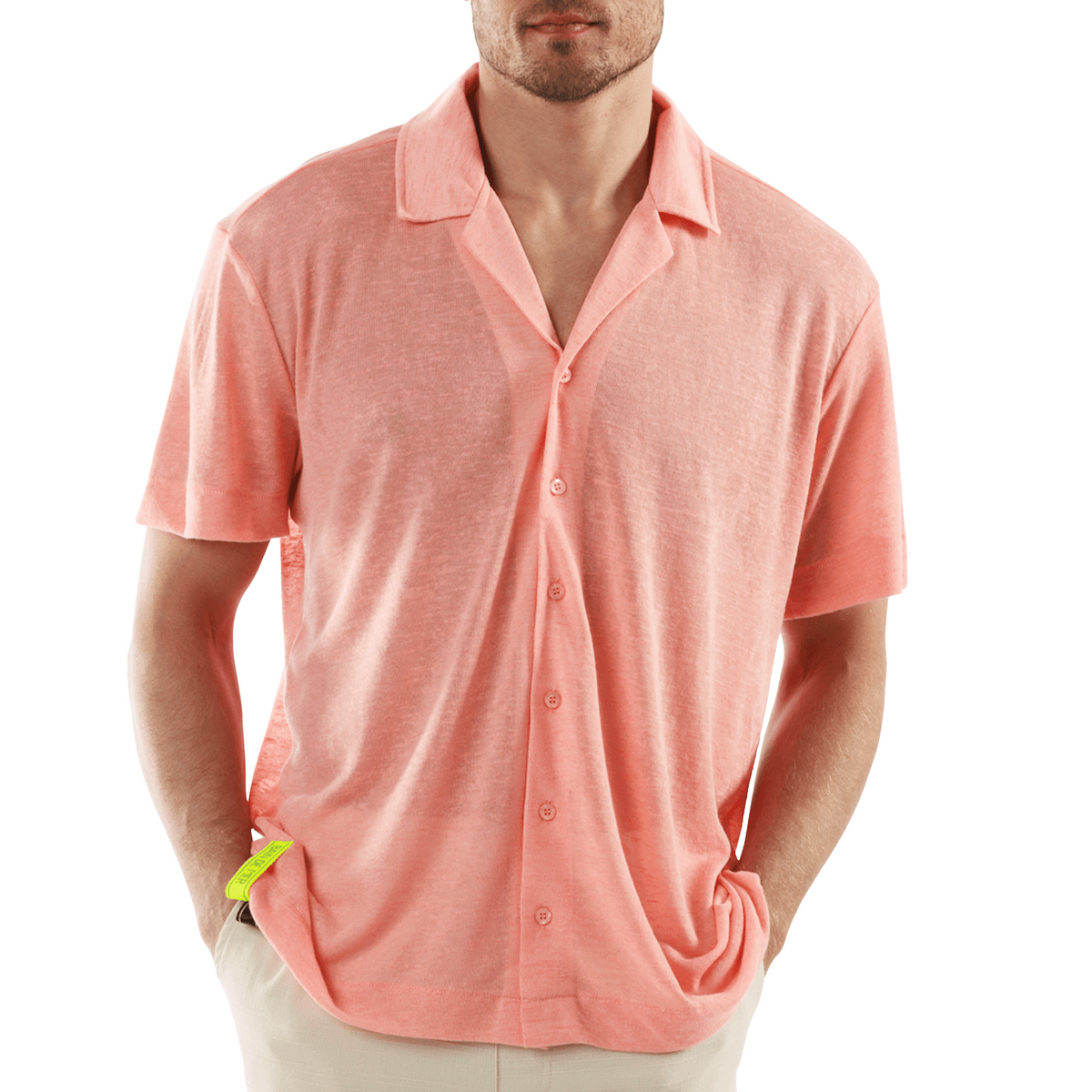 LOULOU CORAL Oversized Linen Shirt Short Sleeve – BAINDEMER