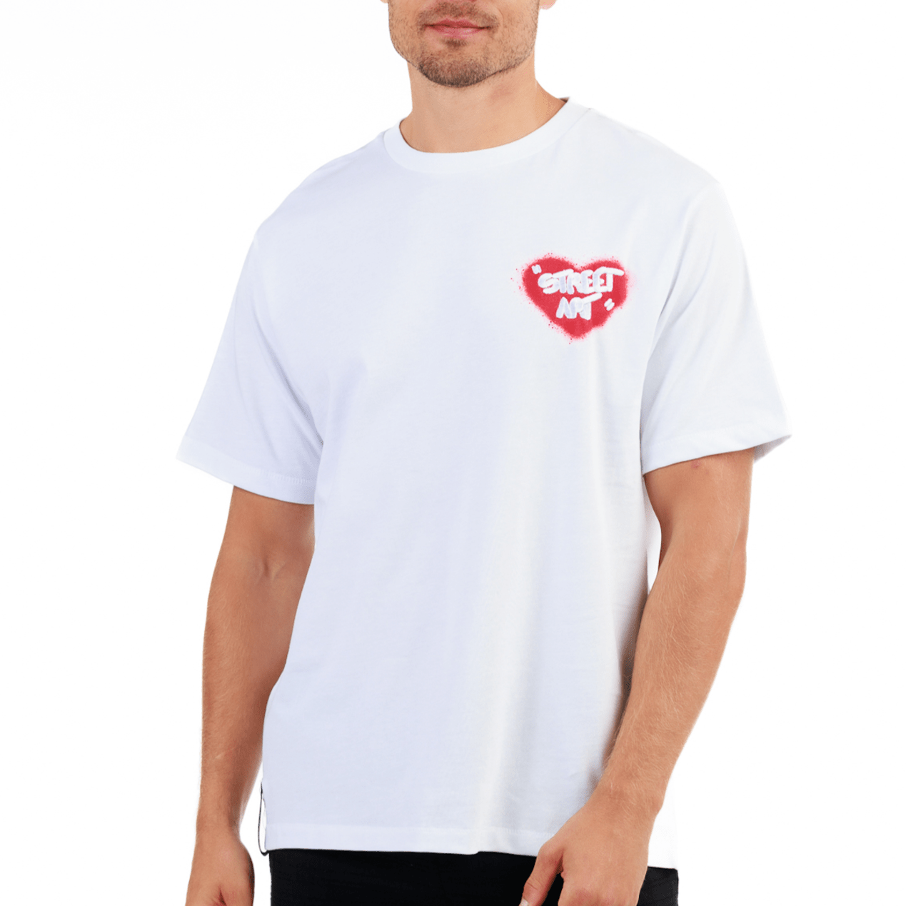 ALLARD WHITE | Mens Cotton Oversized T-Shirt STREET ART - Bain de Mer