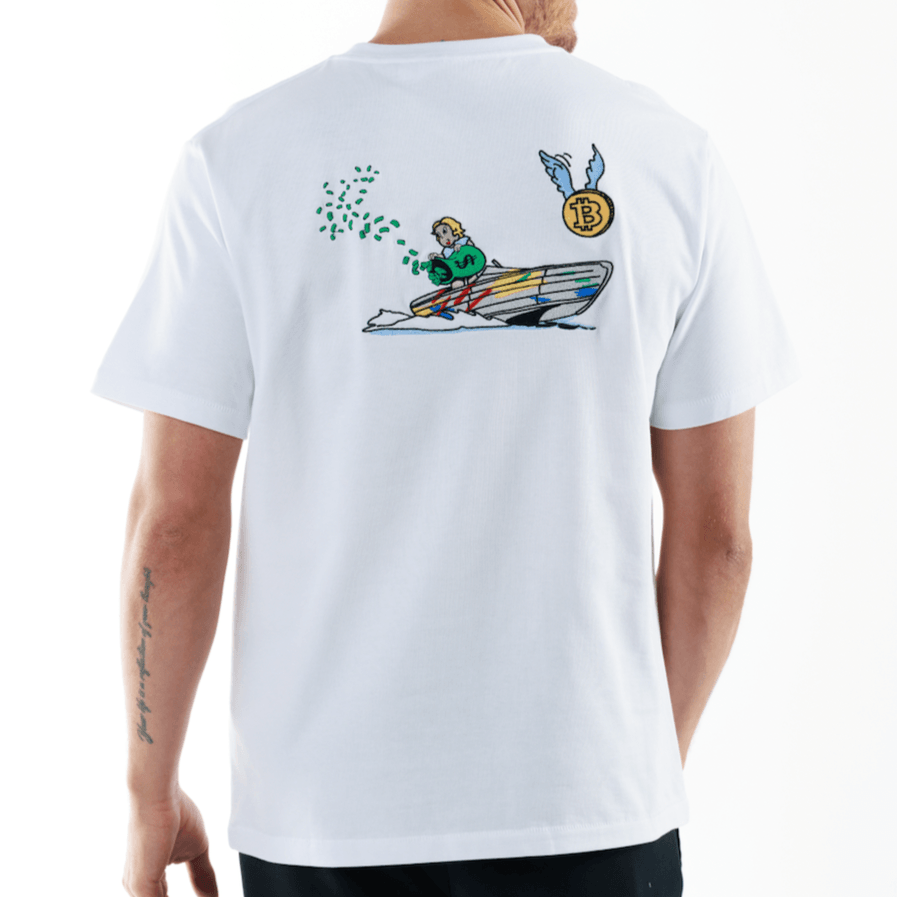 ALLARD WHITE | Oversize Cotton T-Shirt RICH DOLLAR YACHT - Bain de Mer