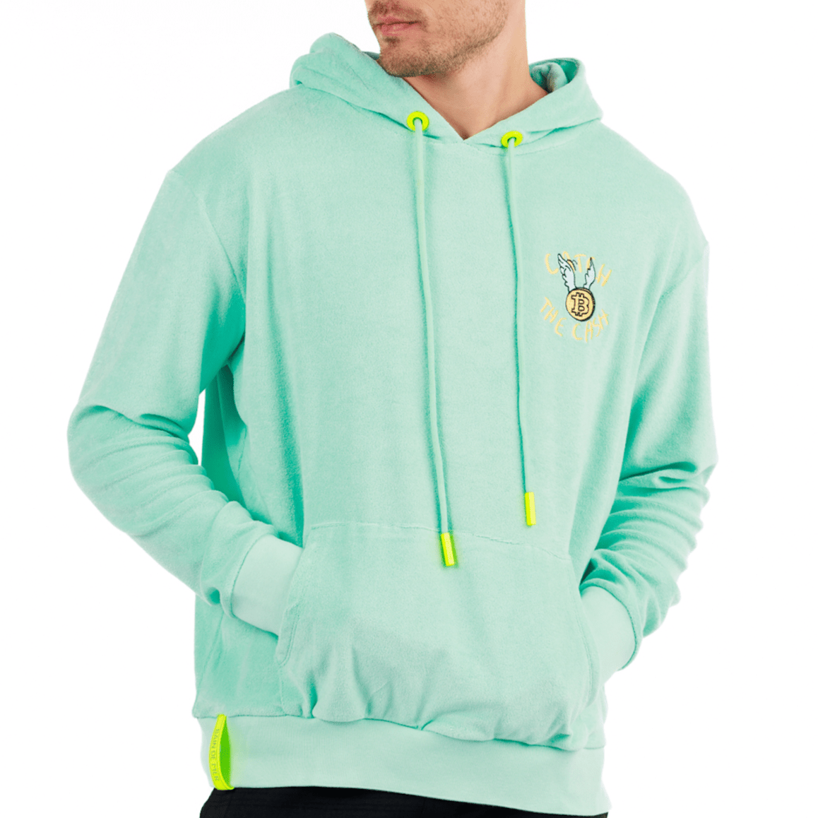 BOHEME TIFFANY BLUE | Towelling Hoodie RICH THE DOLLAR YACHT - Bain de Mer