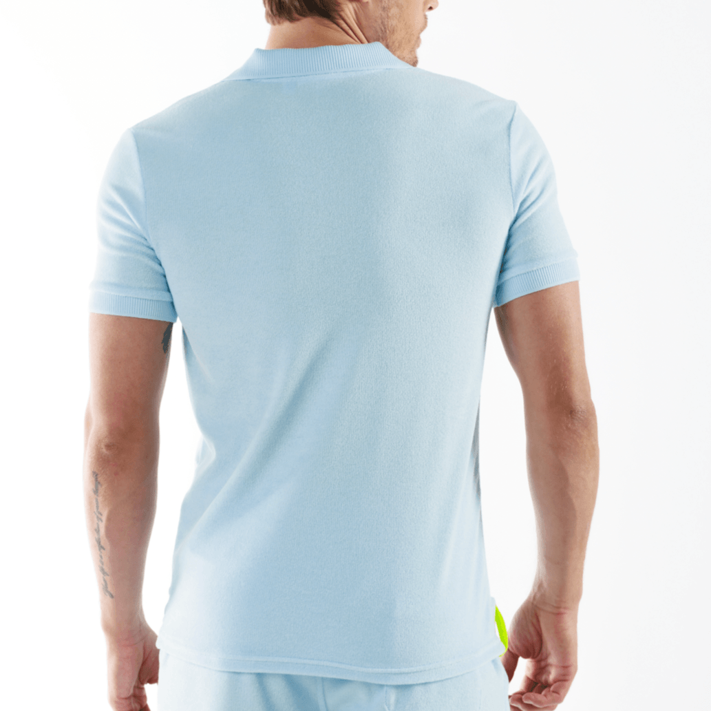 LA TARTANE SKY BLUE | Towelling Polo - Bain de Mer