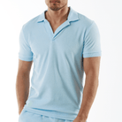 LA TARTANE SKY BLUE | Towelling Polo - Bain de Mer
