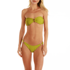 NIKKI METALLIC OLIVE | Bikini Bottom - Bain de Mer