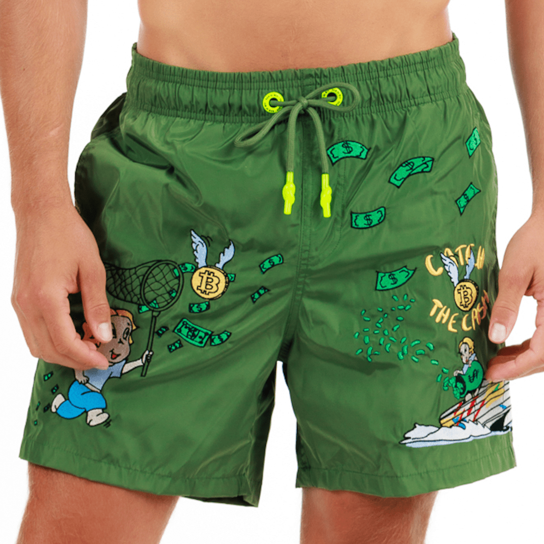 SALIN MILITARY GREEN | Mens Swimwear CATCH THE DOLLAR - Bain de Mer