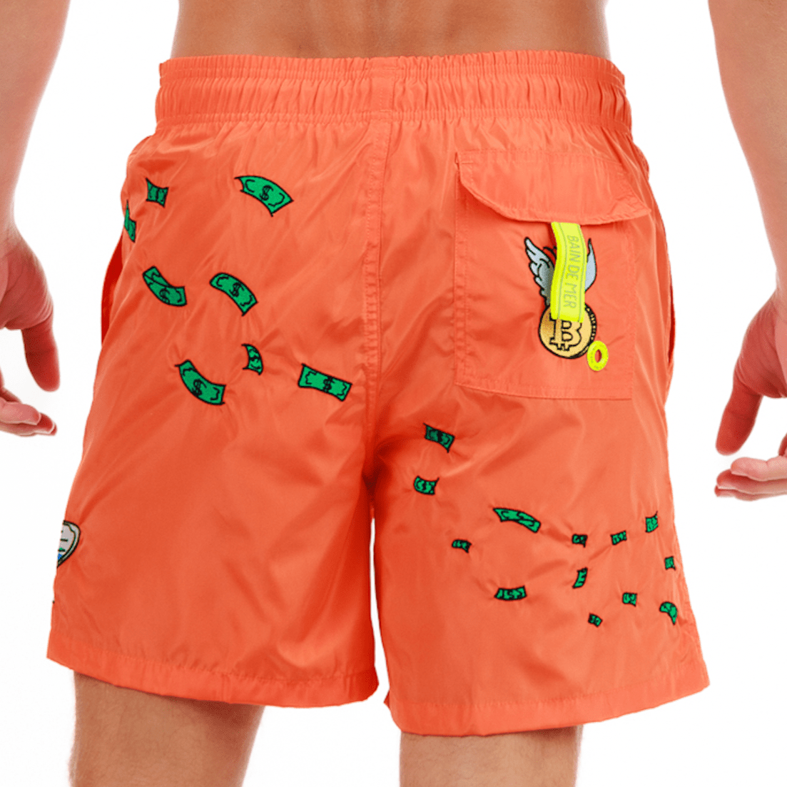 SALIN ORANGE | Mens Swimwear CATCH THE DOLLAR - Bain de Mer