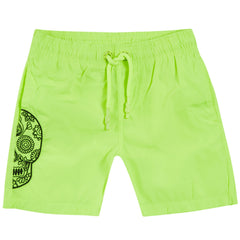 KIDS - Big skull neon yellow | Kids Swimwear