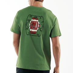 ALLARD MILITARY GREEN | Oversize Cotton T-Shirt WATCH LIMITED R - Bain de Mer