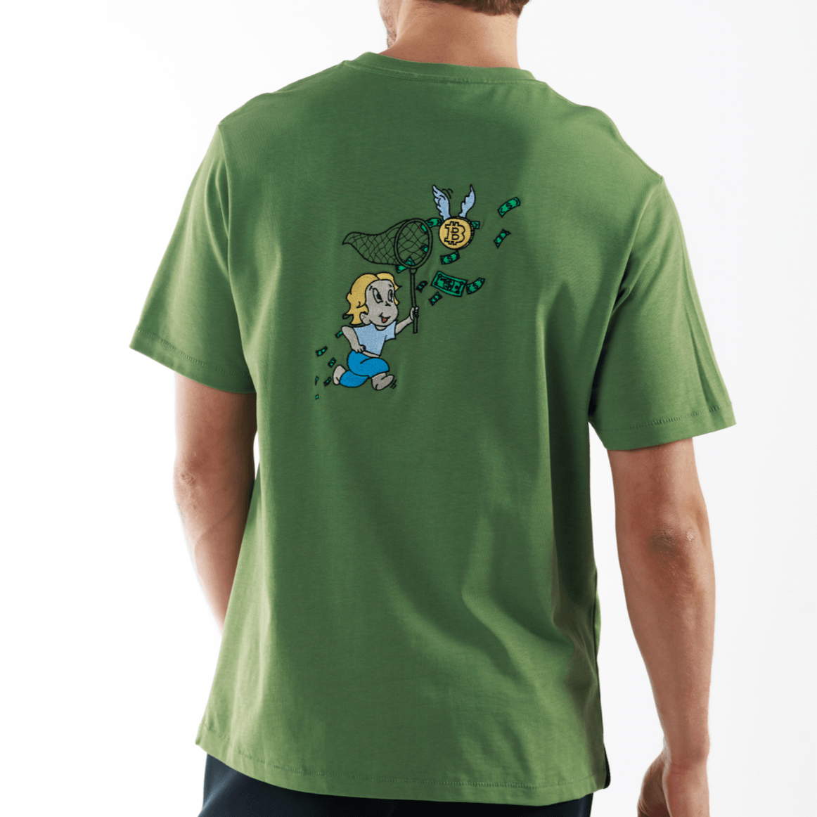 ALLARD MILITARY GREEN | Oversized Cotton T-Shirt CATCH THE DOLLAR - Bain de Mer