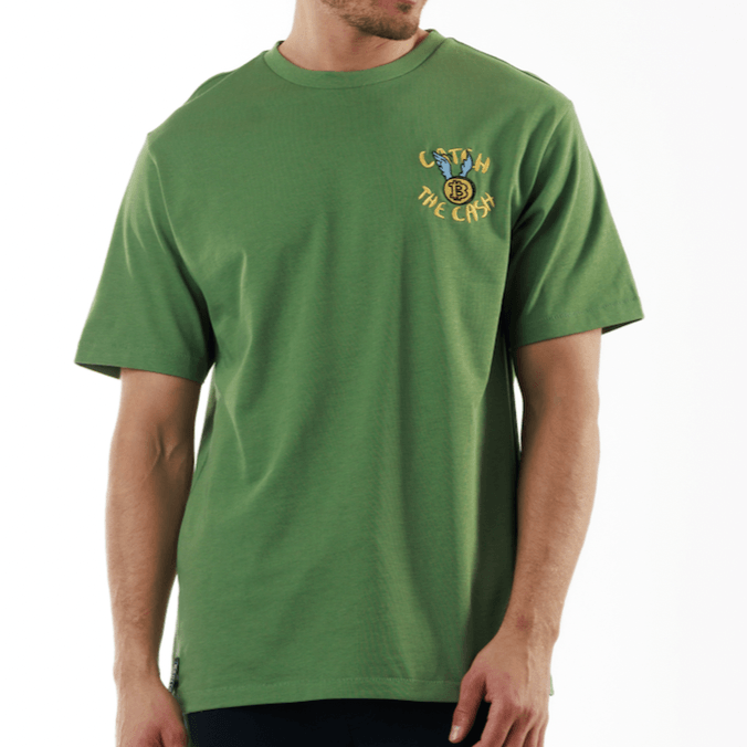 ALLARD MILITARY GREEN | Oversized Cotton T-Shirt CATCH THE DOLLAR - Bain de Mer