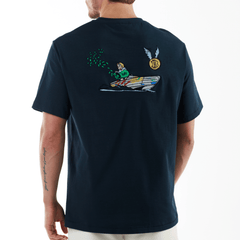 ALLARD NAVY BLUE | Oversized Cotton T-Shirt RICH DOLLAR YACHT - Bain de Mer