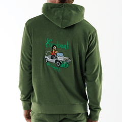 BOHEME MILITARY GREEN | Towelling Hoodie ESCOBART MOKE - Bain de Mer
