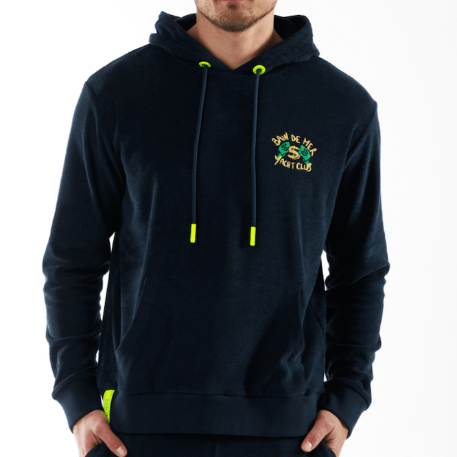 BOHEME NAVY BLUE | Towelling Hoodie YACHT CLUB - Bain de Mer