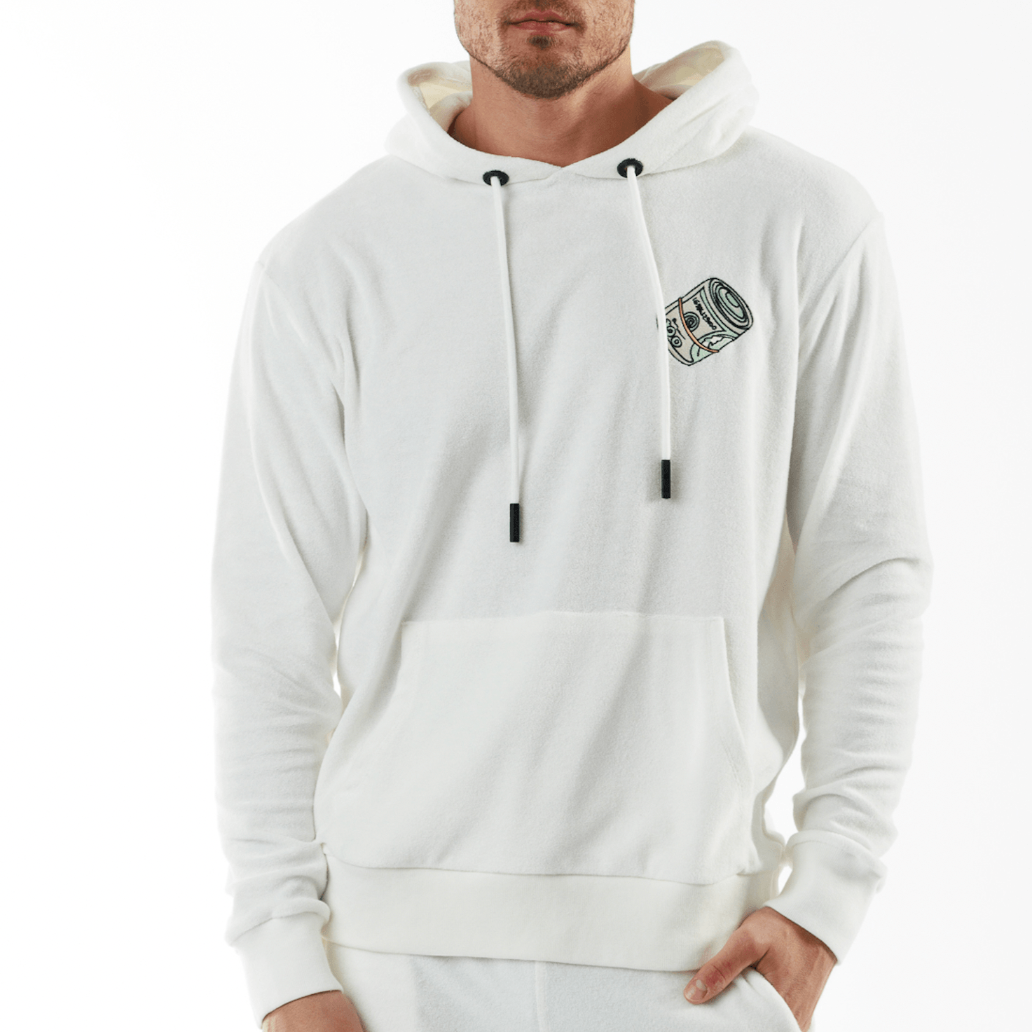 BOHEME WHITE | Towelling Hoodie THE WALL STREET - Bain de Mer