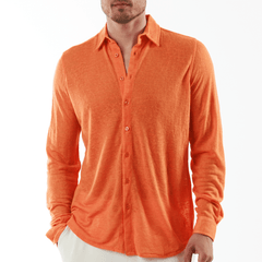 BYBLOS ORANGE | Linen Shirt Long Sleeve - Bain de Mer