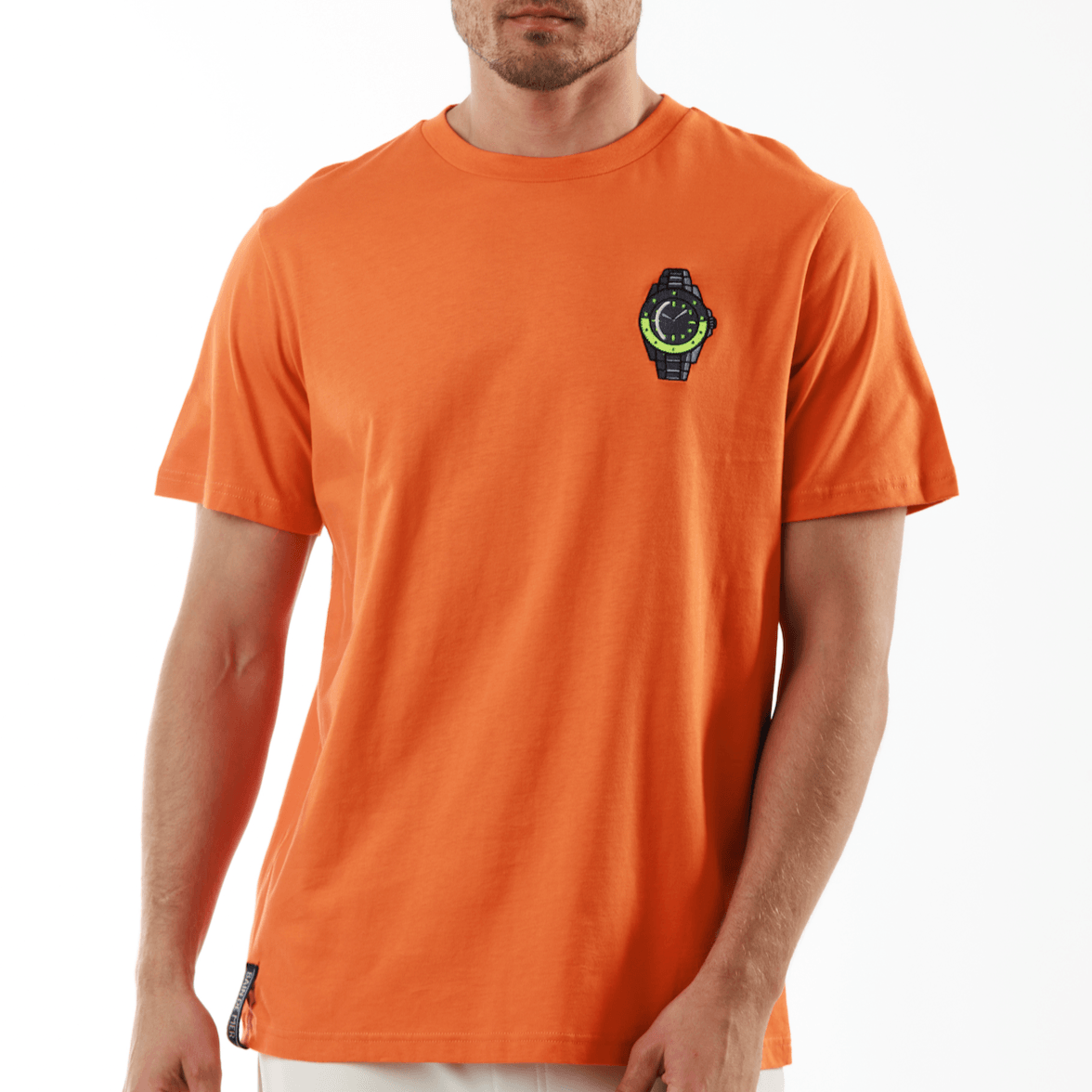 GAMBETTA ORANGE | Classic Cut Cotton T-Shirt THE WATCH - Bain de Mer