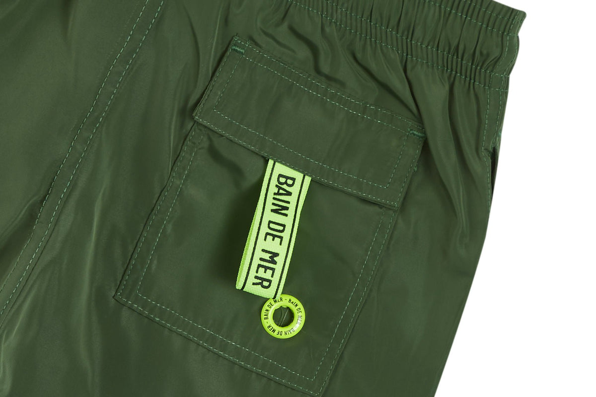 KIDS - Plain military green | Kids Swimwear - Bain de Mer