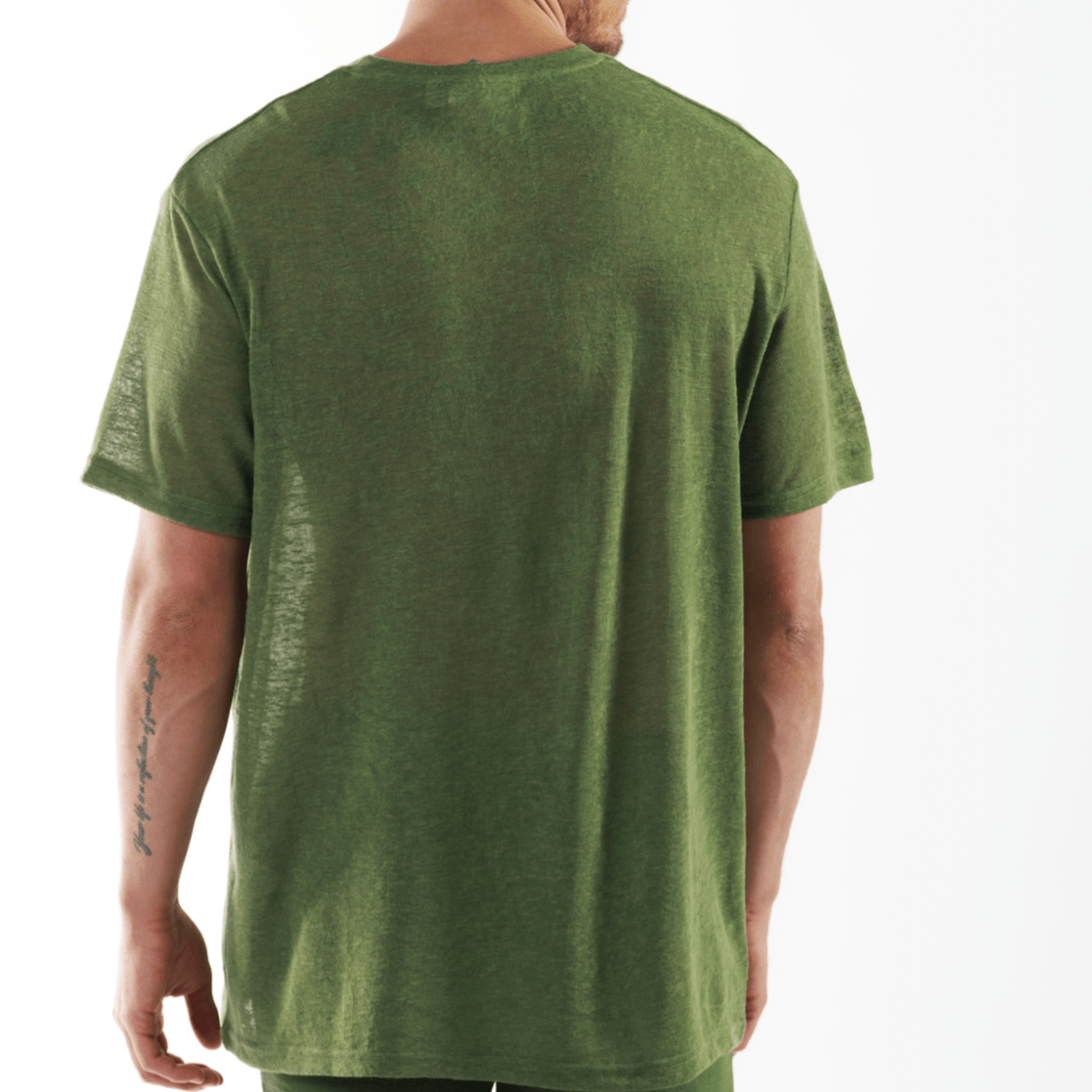 L'ORMEAUX MILITARY GREEN | Linen T-Shirt - Bain de Mer