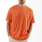 L'ORMEAUX ORANGE | Oversized Linen T-Shirt - Bain de Mer