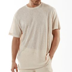 L'ORMEAUX SAND | Oversized Linen T-Shirt - Bain de Mer