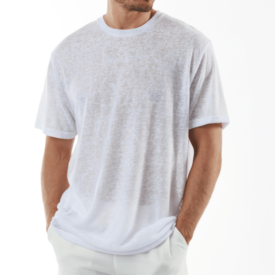 L'ORMEAUX WHITE | Linen T-Shirt - Bain de Mer
