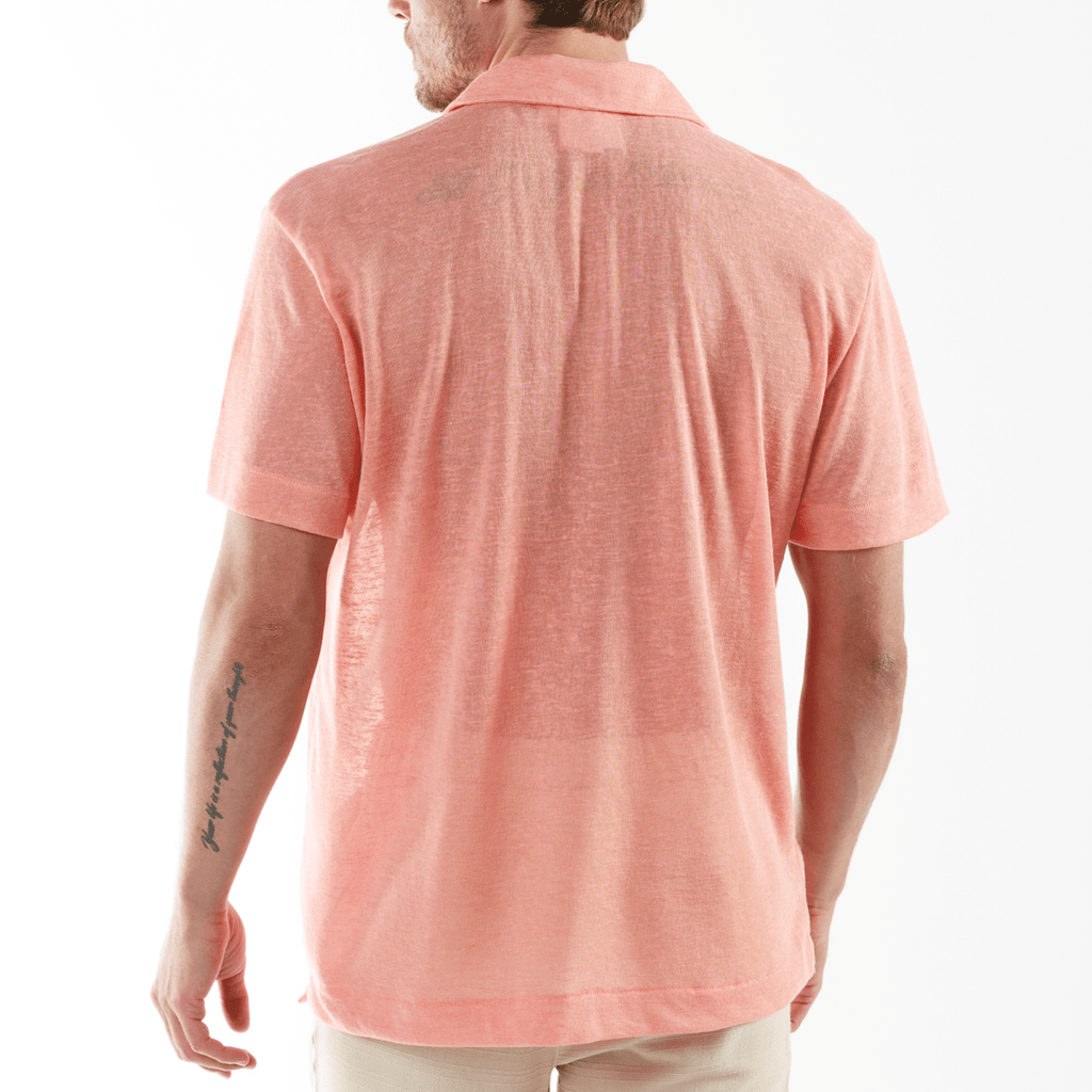 LOULOU CORAL | Oversized Linen Shirt Short Sleeve - Bain de Mer