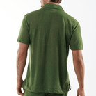 LOULOU MILITARY GREEN | Linen Shirt Short Sleeve - Bain de Mer