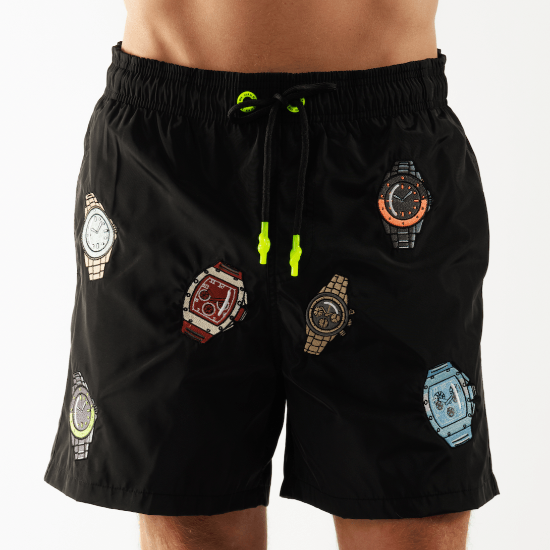 SALIN BLACK | Mens Swimwear THE WATCH ALLOVER - Bain de Mer