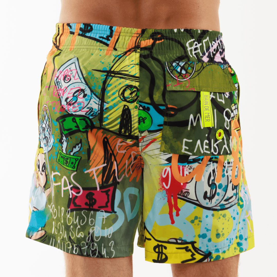 SALIN GREEN | Mens Swimwear CATCH THE DOLLAR PRINT - Bain de Mer