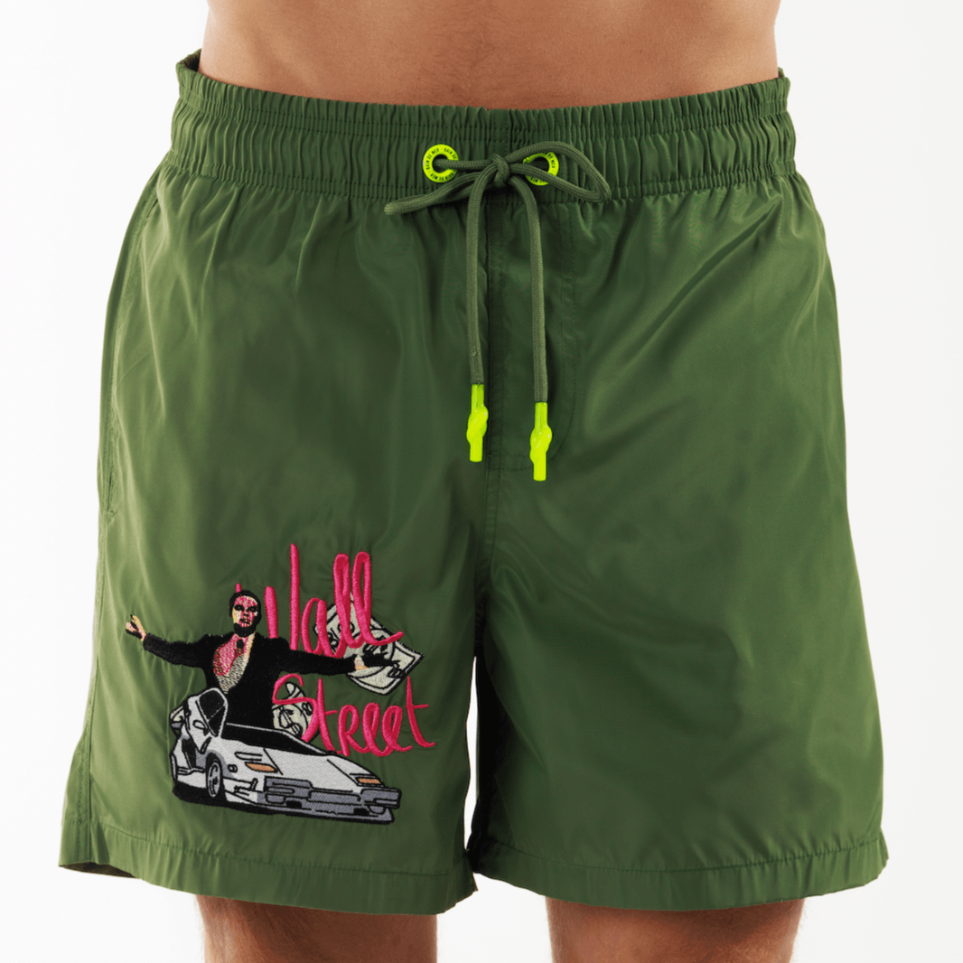 SALIN MILITARY GREEN | Mens Swimwear THE WALL STREET - Bain de Mer