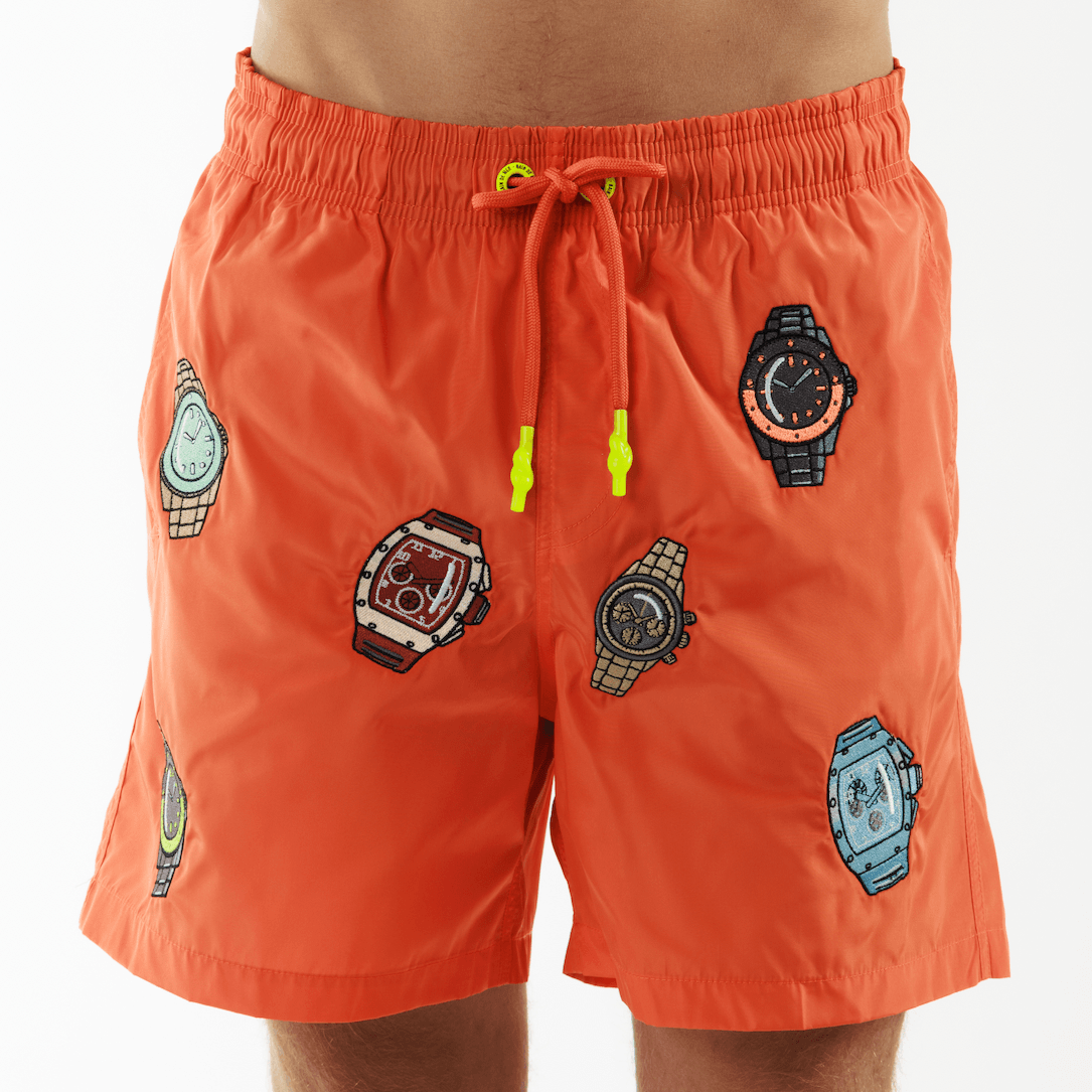 SALIN ORANGE | Mens Swimwear THE WATCH ALLOVER - Bain de Mer