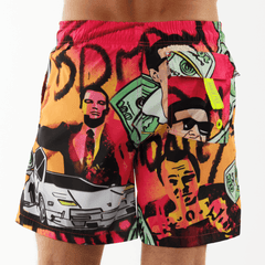 SALIN RED | Mens Swimwear THE WALL STREET PRINT - Bain de Mer