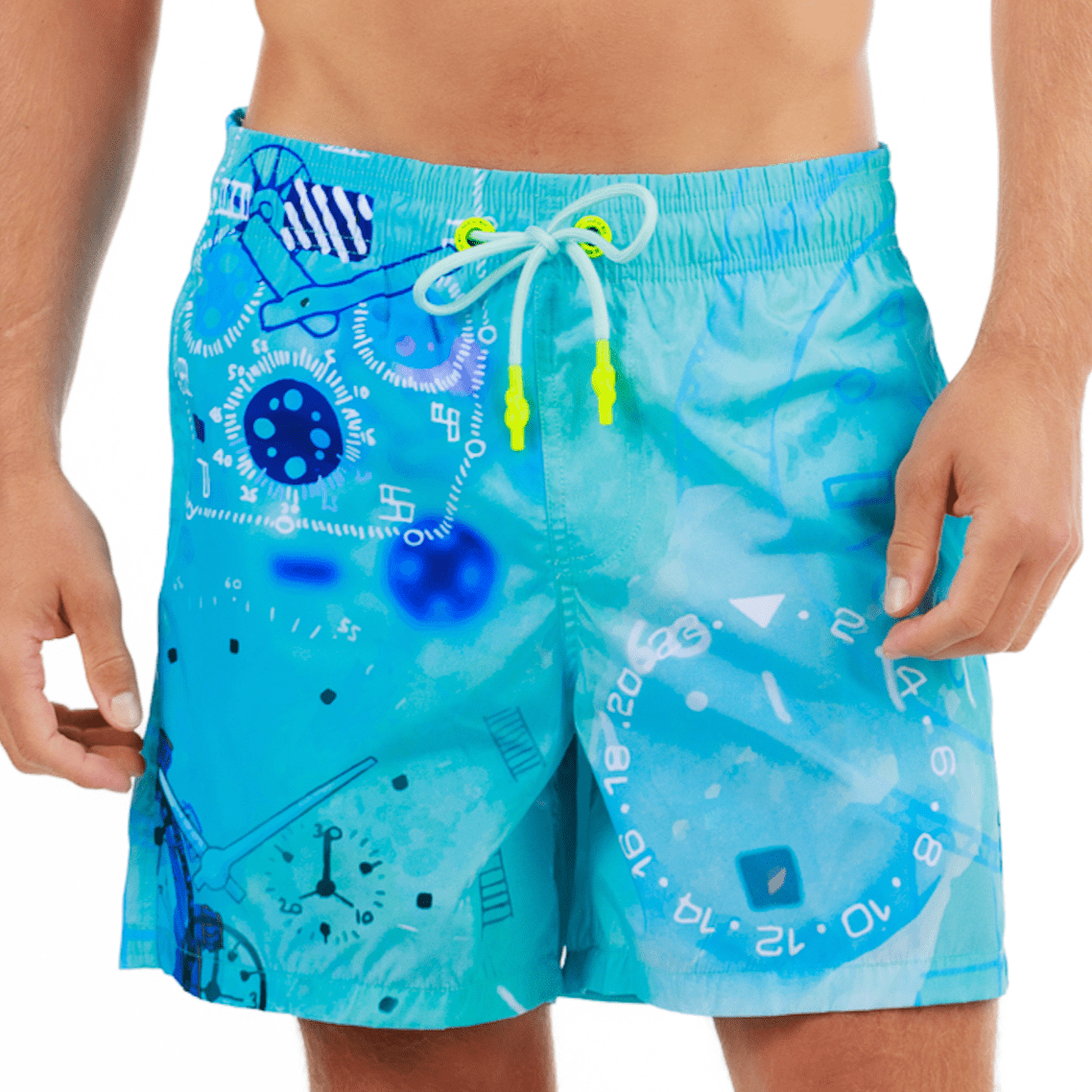 SALIN SKY BLUE | Mens Swimwear THE WATCH ALLOVER PRINT - Bain de Mer