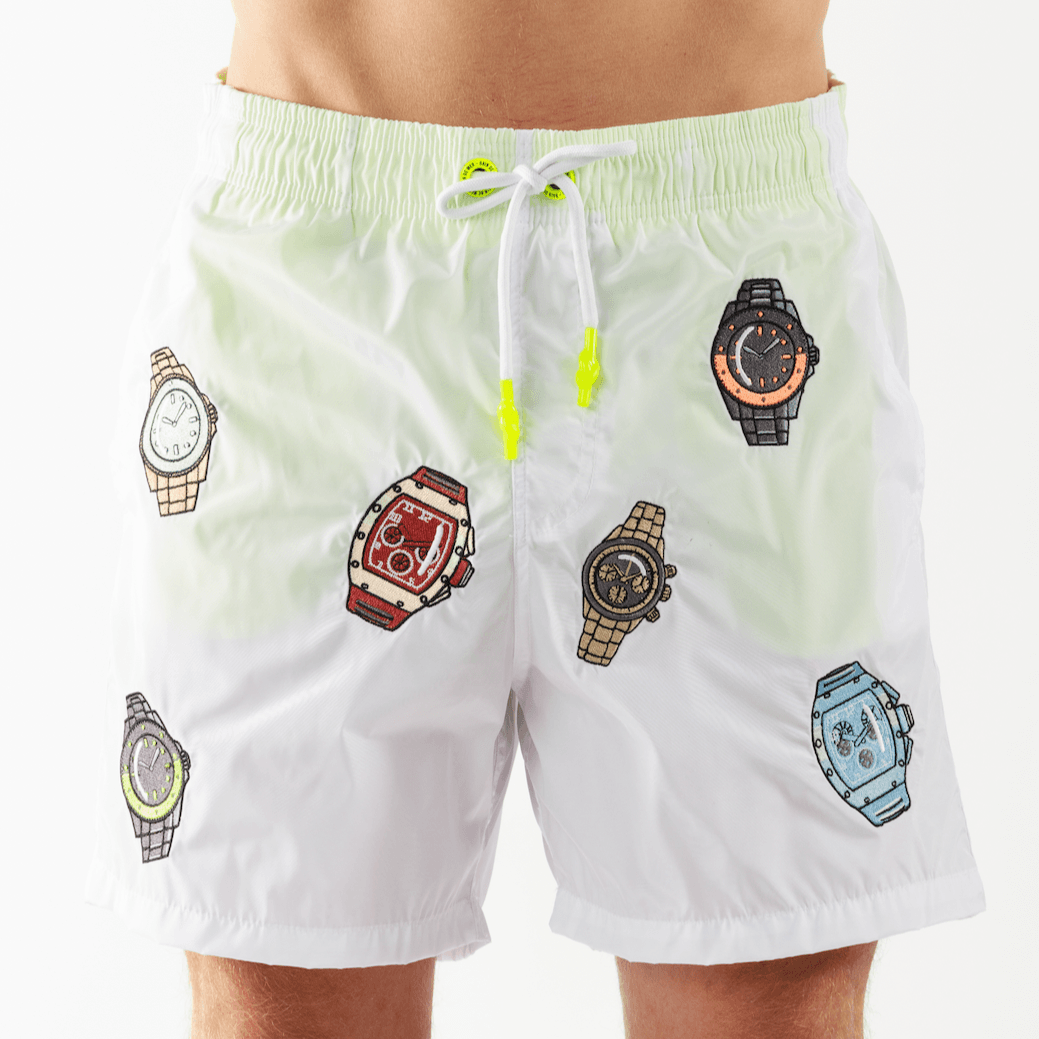 SALIN WHITE Mens Swimwear THE WATCH ALLOVER